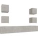 Ensemble de meubles TV gris béton bois d'ingénierie