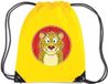 Bellatio Decorations Luipaarden rijgkoord rugtas / gymtas - geel - 11 liter - voor kinderen