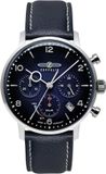 Zeppelin 8086-3N Heren Polshorloge Solar Blauw Leer