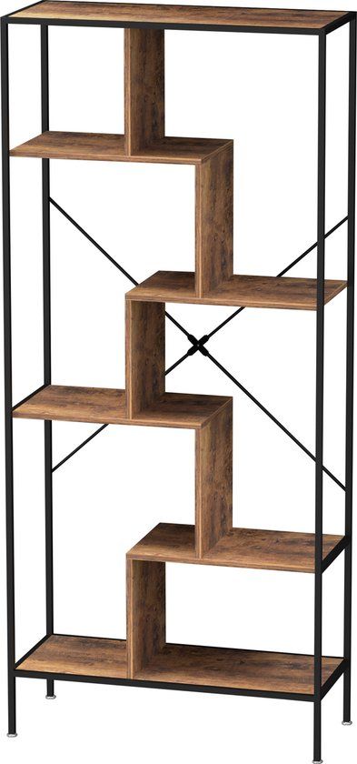 VDD Industrial Vintage Design Industriële Boekenkast - 180 cm - Zwart