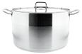 Almina set de 3 casseroles en acier inoxydable avec couvercles, adapté à tous types de cuisinières, 18 litres, 21 litres, 25 litres, couleur argent