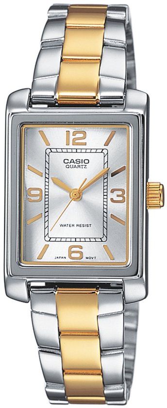 Casio LTP-1234PSG-7AEG Timeless Collection Dames Horloge Wit Goudkleurig Staal 21 mm