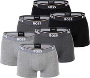 BOSS Boxershorts Trunk 3P Power Set van 6, Heren, Grijs, Logo, Katoen/Elastaan, XXL