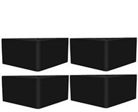 Margot Black Wood Hoekset met 4 poten voor lattenbodem, hout, zwart, 15 x 15 x 11 cm