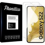 Phonillico® Samsung S22 5G Gehard Glas Schermprotector [Pack 2]