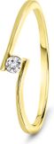 Miore Pure Ring Dames - 9 Karaat Goud - Met Diamanten - Handgemaakt - Maat 52
