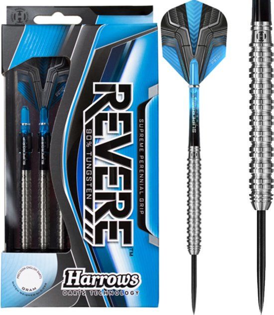 Harrows Revere 90% Tungsten Steeltip Darts - 21g - Silver