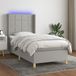 Maison Exclusive - Lit boxspring avec matelas et éclairage LED, gris, 100x200 cm, textile