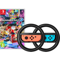 Nintendo Mario Kart 8 Deluxe + BlueBuilt Steering Wheels for Nintendo Switch