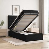 vidaXL Ottoman bed met matras met hoofdeinde Zwart 100 x 200 cm Stof