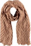 Sarlini Langwerpige Woven Plisse Sjaal Camel