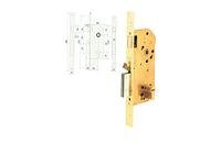 TESA R200B566L Monopunt Veiligheidsslot voor Voordeuren, Messingkleurige Afwerking, T60 Cilinder 30 x 30 mm, E700L Rozet, 4 Schoten van 14 mm en Bevestigingen Inbegrepen