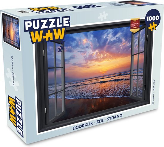 MuchoWow Puzzel Doorkijk - Zee - Strand - Legpuzzel - Puzzel 1000 stukjes volwassenen