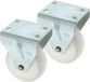 AMIG roue pivotante/roue de transport - 2x - D60mm - polyamide - capacité de charge 60kg - blanc