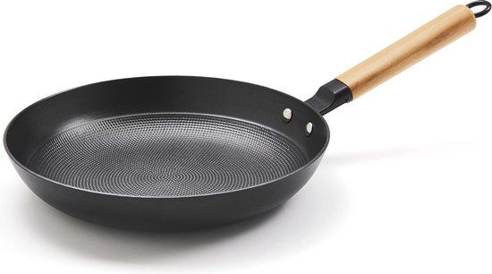 Qulinart Honingraat Gietijzeren Braadpan - Ø 28 cm - Zwart