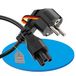 sonero Stroomkabel 3-polig, 3,0 m, geaarde Schuko-stekker, stekker naar C5-aansluiting, netsnoer, voedingskabel, voedingskabel voor monitor, pc, laptop, zwart