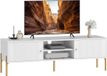 HOMCOM meuble TV - Panneau de particules - 140x38x45,9cm - Blanc