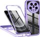 Techsuit Hoesje geschikt voor Xiaomi 14 Ultra - ColorVerse 360 Case met Screenprotector - Paars