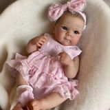 Poupée bébé reborn, 45 cm – Poupée en vinyle très réaliste avec yeux ouverts