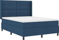 vidaXL Boxspring Bed met Kussen en Hoofdeinde Blauw 190 x 140 cm Stof