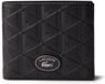 LACOSTE Leren Portemonnee Monogramm Billfold Coin Noir Zwart