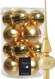 Decoris Kerstballen - 17 stuks - 8 cm - Goud - Glas