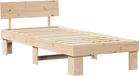 vidaXL Bedframe met hoofdeinde Naturel Massief grenenhout 90 x 190 cm