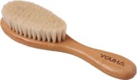 Youha baby haarborstel - 100% natuurlijke materialen - gemaakt van geitenhaar - voorkomt jeuk of krabben - zachte babyborstel - baby haarverzorging