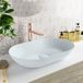 Mondiaz Onni waskom 55x35x10cm ovaal opbouw Solid Surface Clay/Clay M80178ClayClay