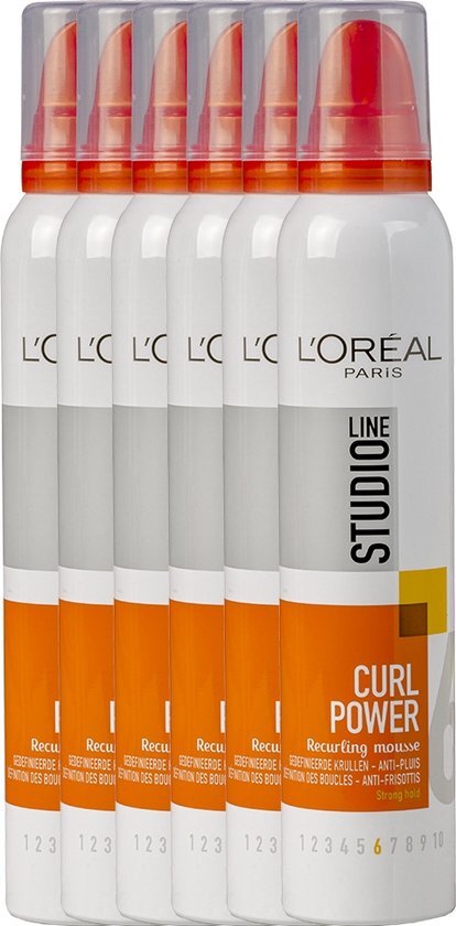 L'Oréal Studio Line Essentials Curl Power Recurling Mousse - 6 x 200 ml - Mousse - Voordeelverpakking