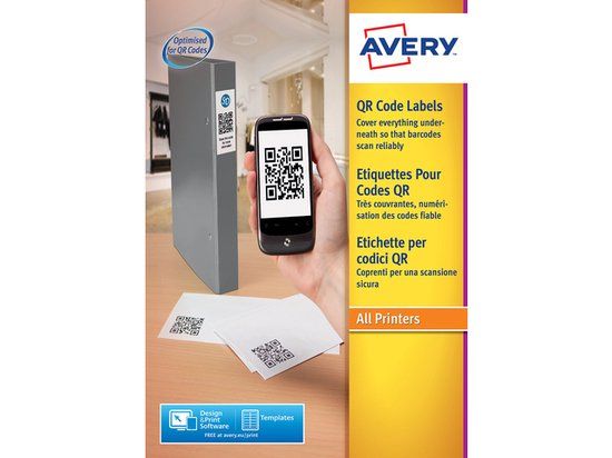 Avery Produktetiket 35x35mm wit 25 vel 35 etiketten per vel