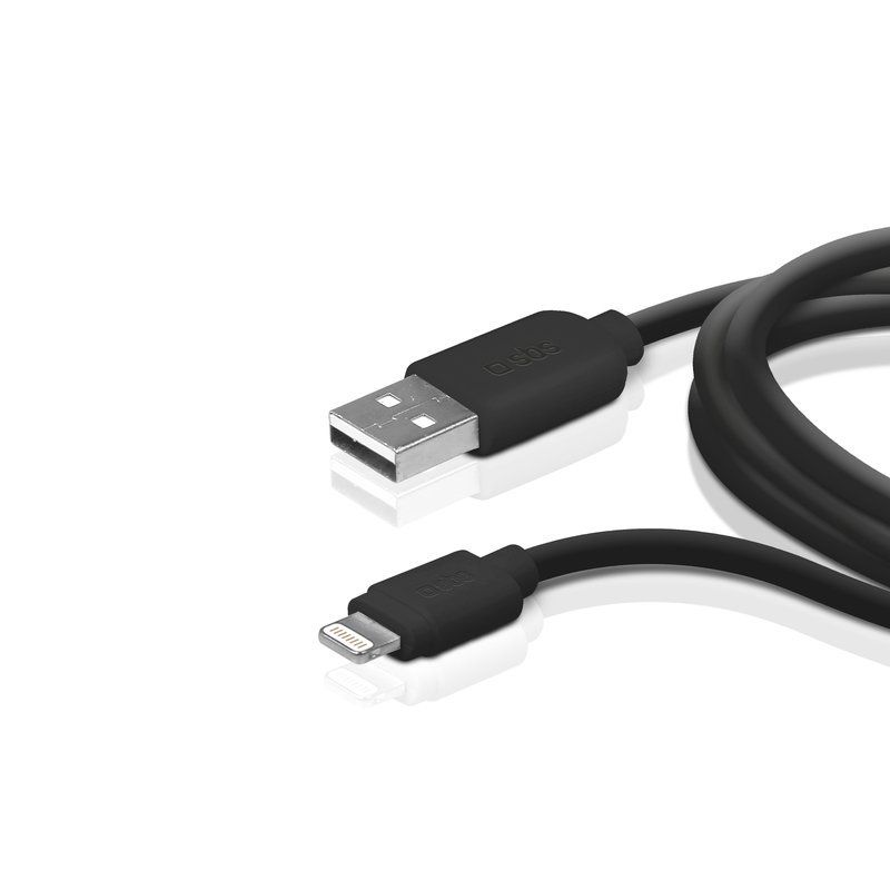 SBS USB Lightning kabel 1M MFI zwart