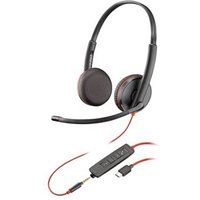 HP Poly Blackwire C3225 - Blackwire 3200 Series - Headset - On-Ear - Wired - USB-C, 3.5mm Jack - Black - Skype Certified, Cisco Jabber Certified, Avaya Certified