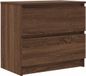 Meuble TV chêne 60x35x54 cm bois traité marron