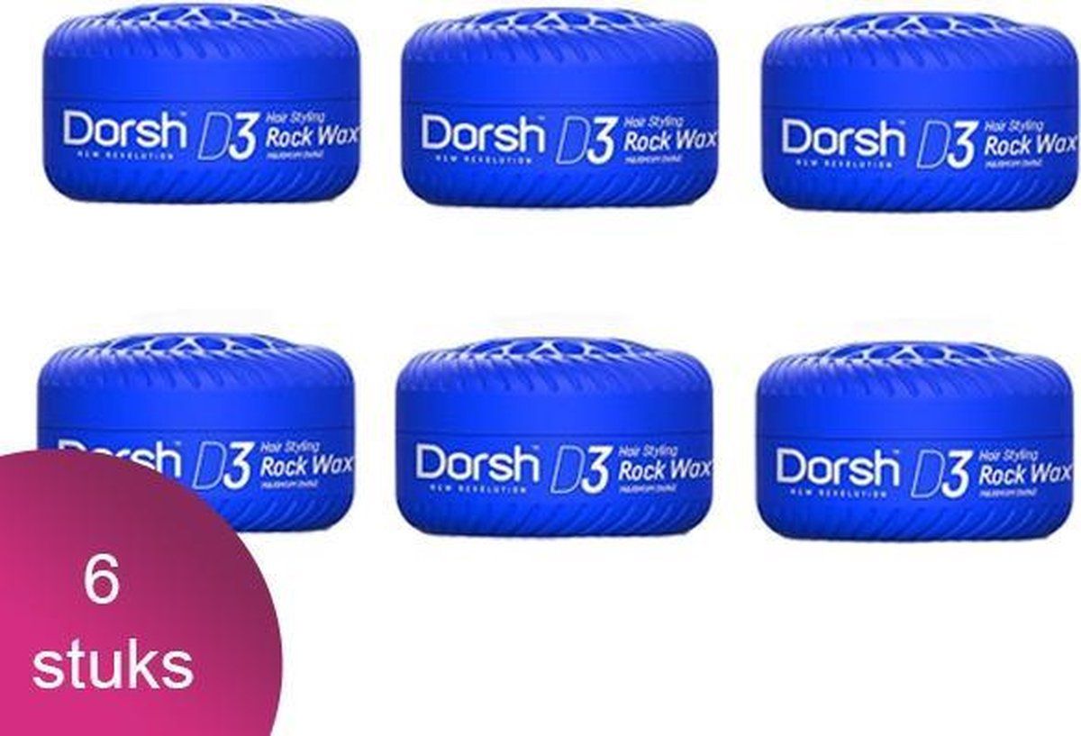 Dorsh Haar Wax D3 Rock Wax Maximum Shine 6 Verpakking - 150ml