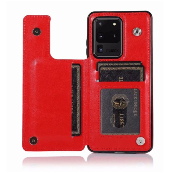 WeFor Samsung Galaxy S20 Retro Leren Flip Case - Rood