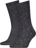Tommy Hilfiger Herensokken Dots 2-Pack Antraciet