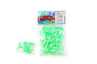 Rainbow Loom Haarelastiekjes, tweekleurig, groen/wit