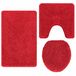 VidaXL Antislip Badmat Set 3 stuks Rood 50 x 80 cm PP