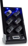 Klarstein Klingenthal Luxe horlogeopwinder van gelakt hout voor 12 horloges (touch-bedieningspaneel en ledverlichting), zwart.