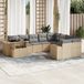 Maison Exclusive - Ensemble de jardin, composé de 10 pièces avec coussins, couleur : beige, matériau : polyrotin