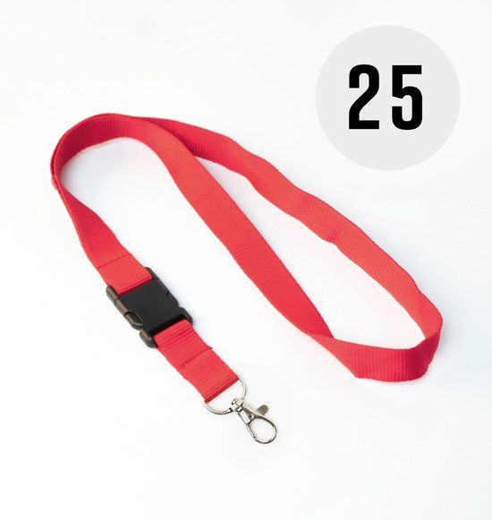 Rood keycord - 25 stuks