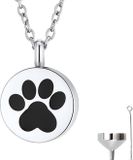 Hemelwinkel Luxe Ashanger - met Ketting (55 cm) - Voor As, Haren of Parfum - Assieraad - As Ketting - Gedenksieraad - Urn - As hanger - Incl. As vuller en Opbergzakje - Hondenpoot