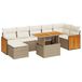 vidaXL Loungeset met kussens, polyrattan, beige