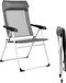 TRVLMORE Chaise de camping - Pliable - Capacité de charge 110KG - Réglable - Chaise pliante - Chaise de pêche - Chaise de camping - Chaise pliante - Gris