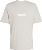 Adidas Essentials Linear T-shirt Korte Mouw Heren Grijs Katoen L
