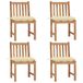 VidaXL Fauteuils de jardin 4 pièces avec coussins teck massif crème blanc
