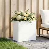 VidaXL Plantenbak wit 50 x 30 x 50 cm koudgewalst staal