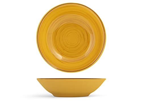 H Panda H 1536302 Stoneware Coupe Papaya Soup Plate, 20 cm, Avocado