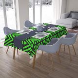 Bonamaison Tafelkleed, Anti-Mold, Sneldrogend, Waterdicht, 100% Polyester Tafellaken, Neon groene rook, 140 x 200 Cm